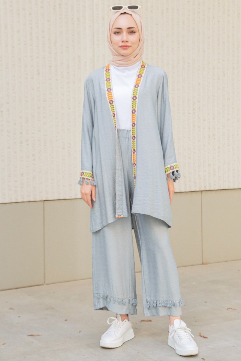 Orsina Gray Kimono Suit