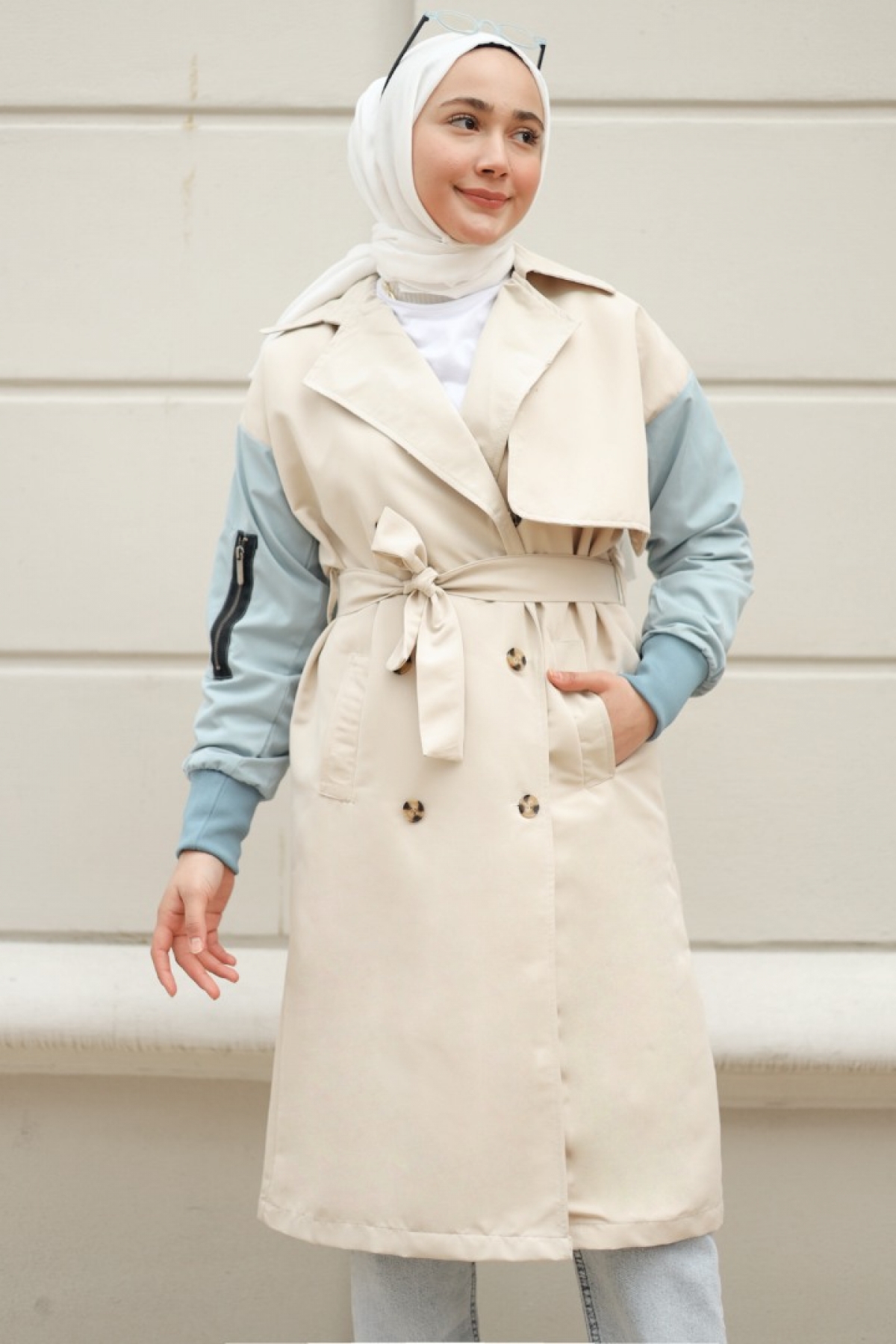 Hayley Beige Trench Coat - Gizce.com