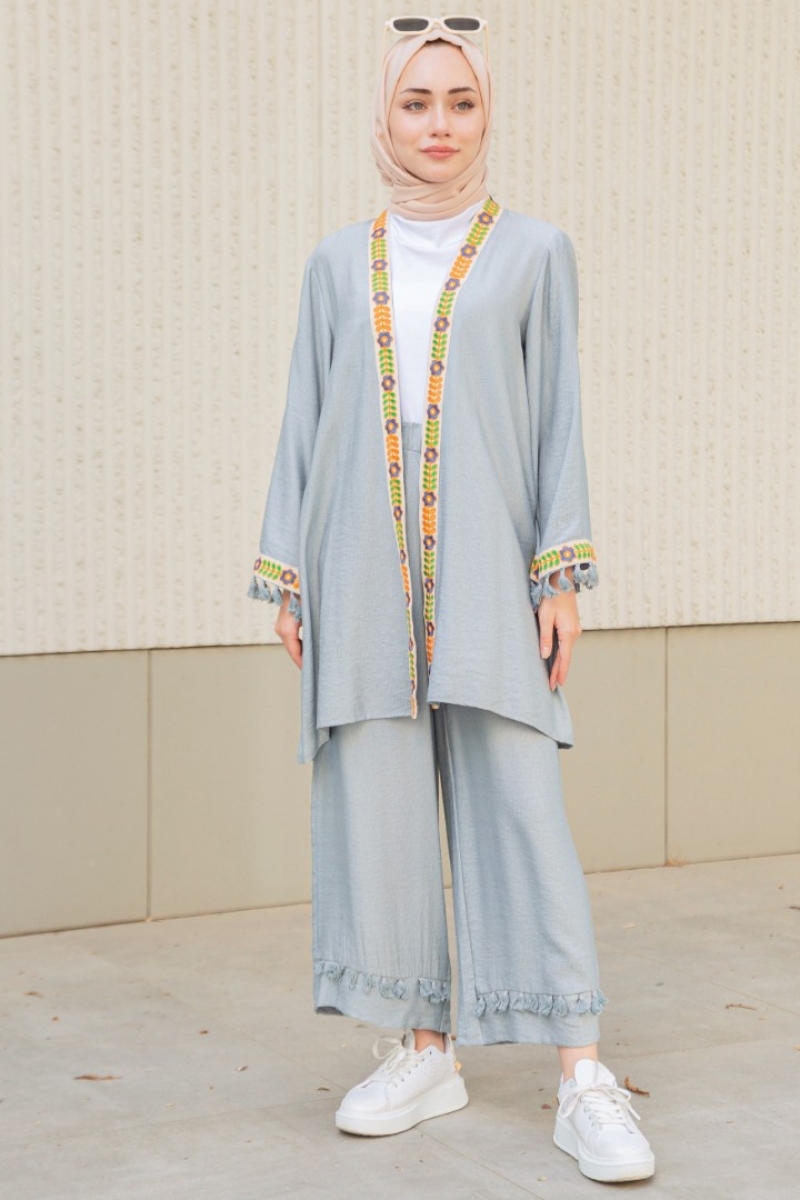 Orsina Gray Kimono Suit