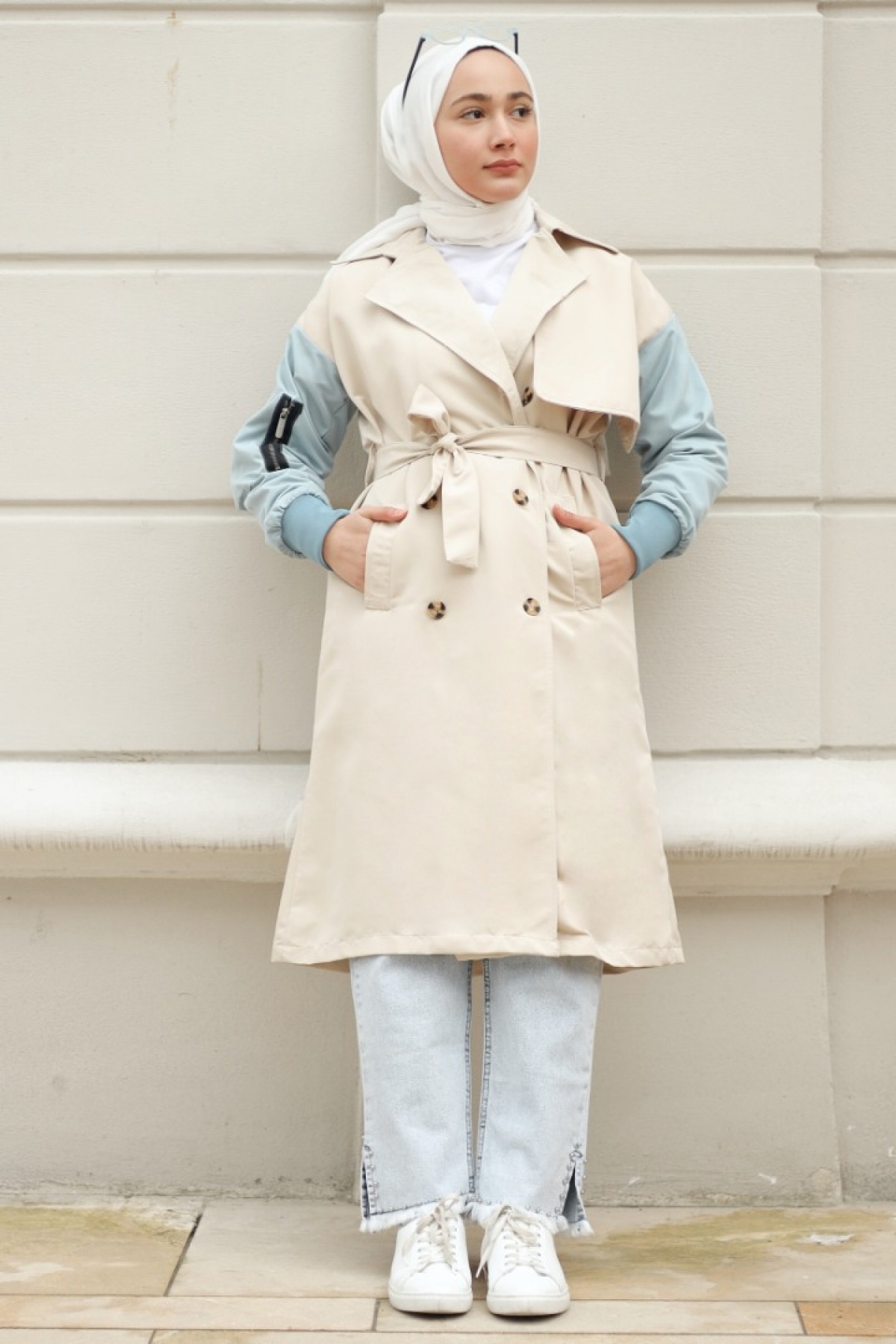 Hayley Beige Trench Coat - Gizce.com