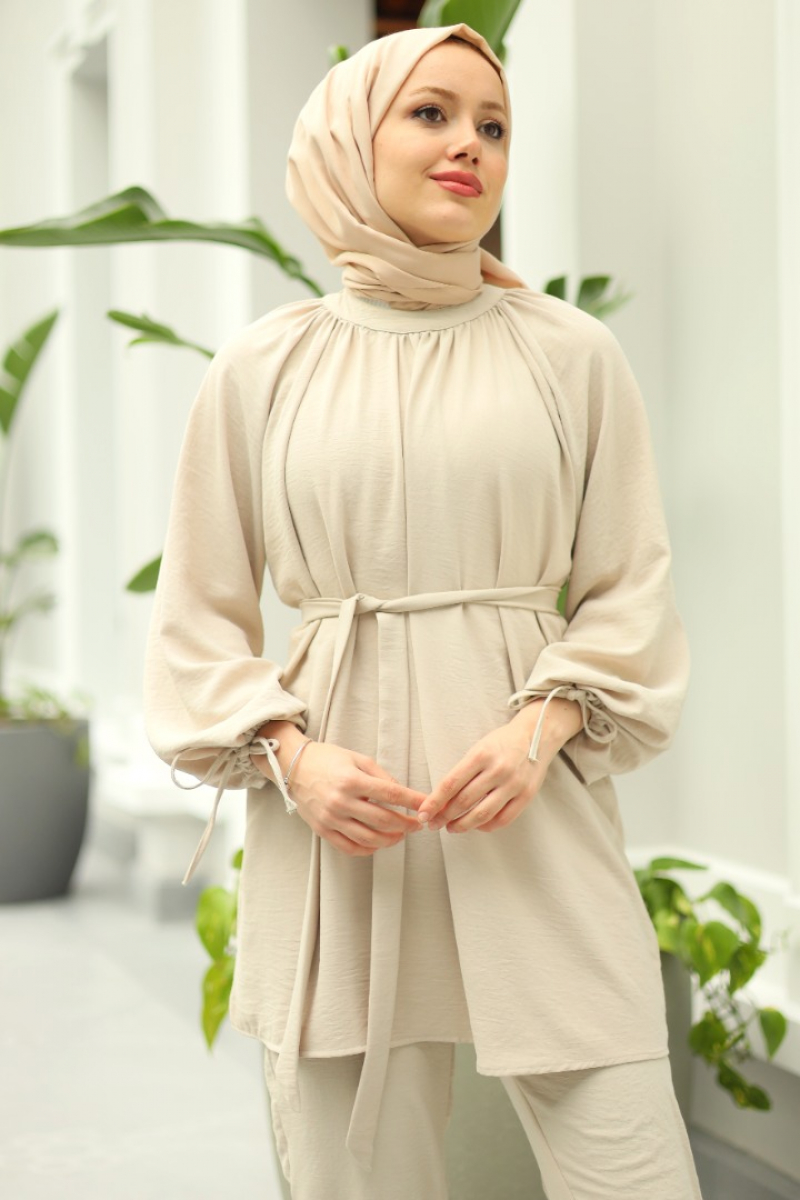 Hamina Beige Suit - Gizce.com