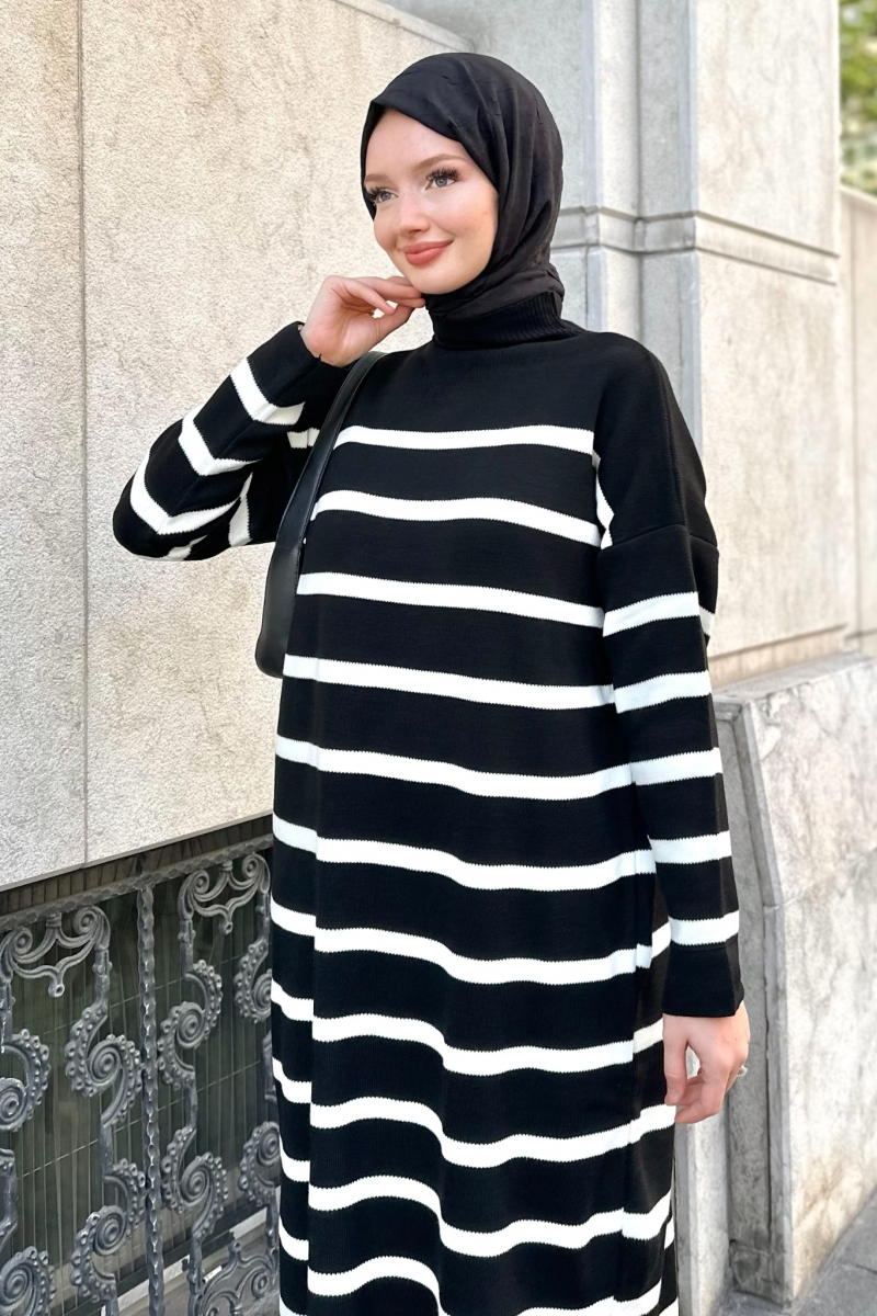 Ases Black Knitwear Dress