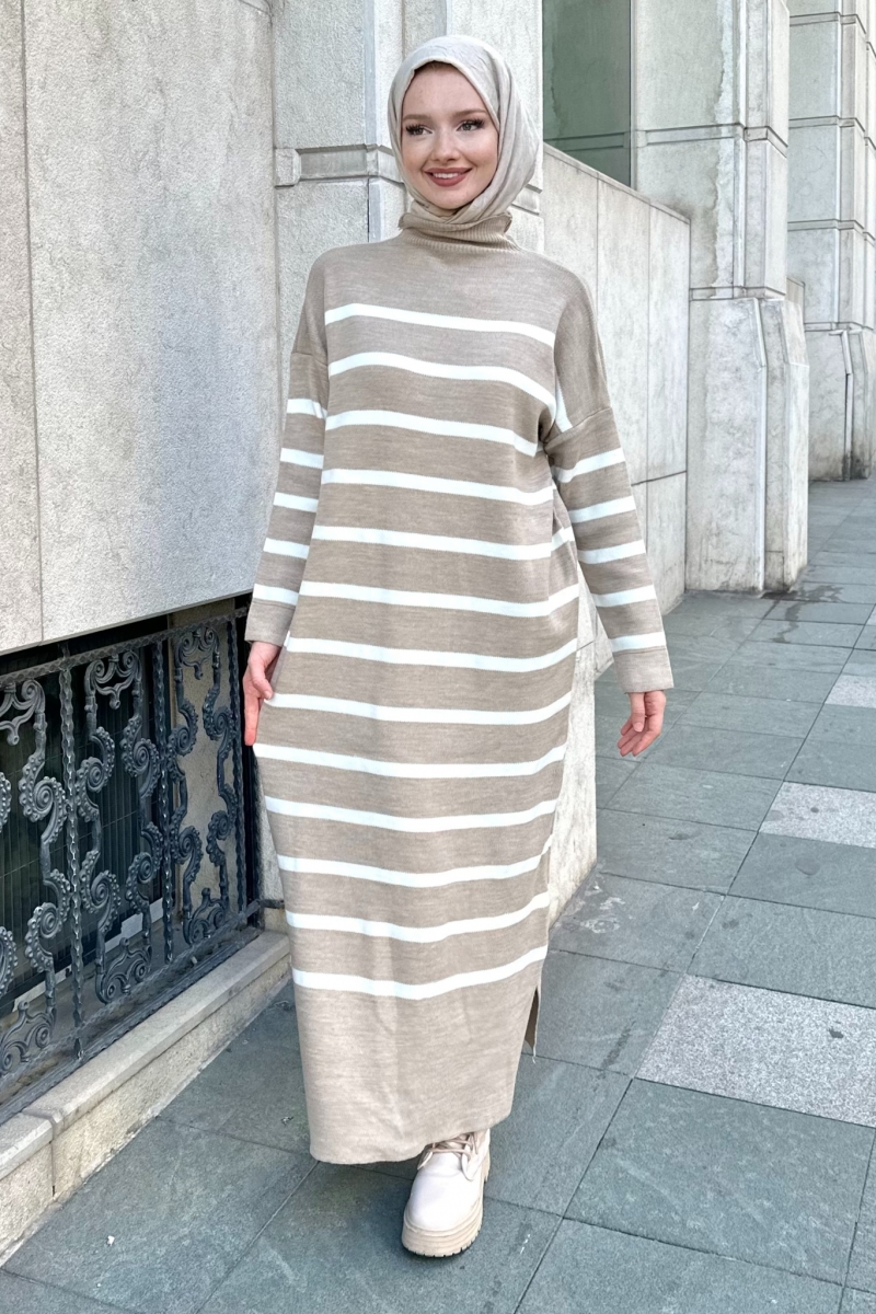 Ases Beige Knitwear Dress 