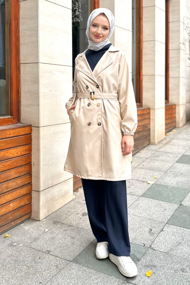 Bagy Ecru Trench Coat 