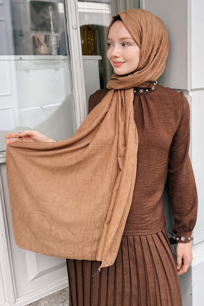 Bamboo Kraş Camel Shawl  