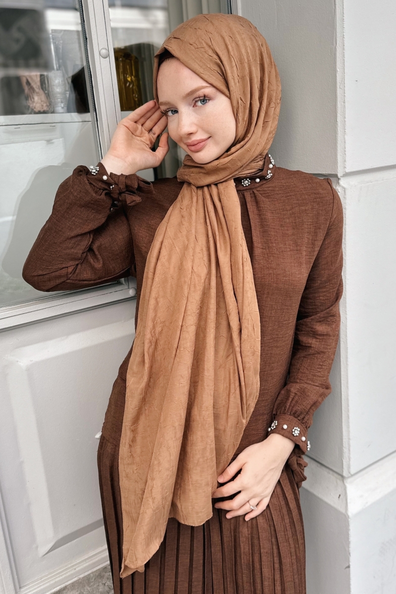 Bamboo Kraş Camel Shawl  