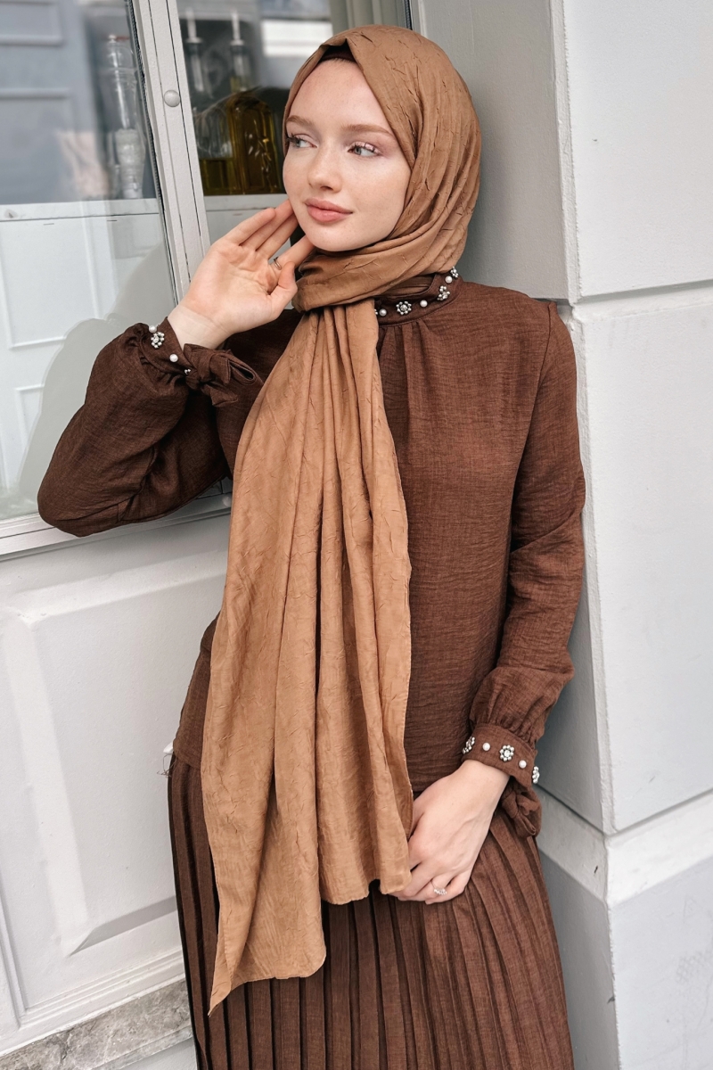 Bamboo Kraş Camel Shawl  