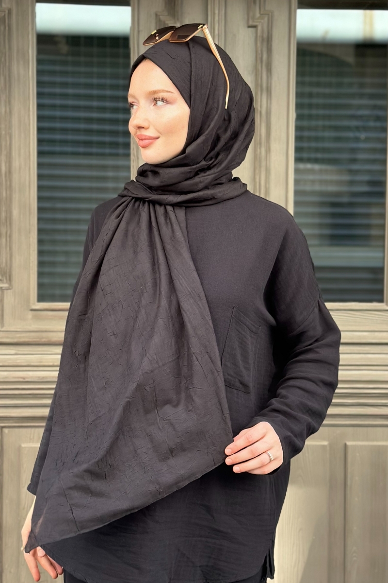 Bamboo Kraş Black Shawl