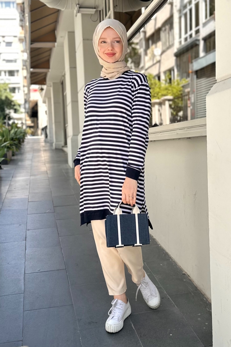 Cute Navy Blue Tunic