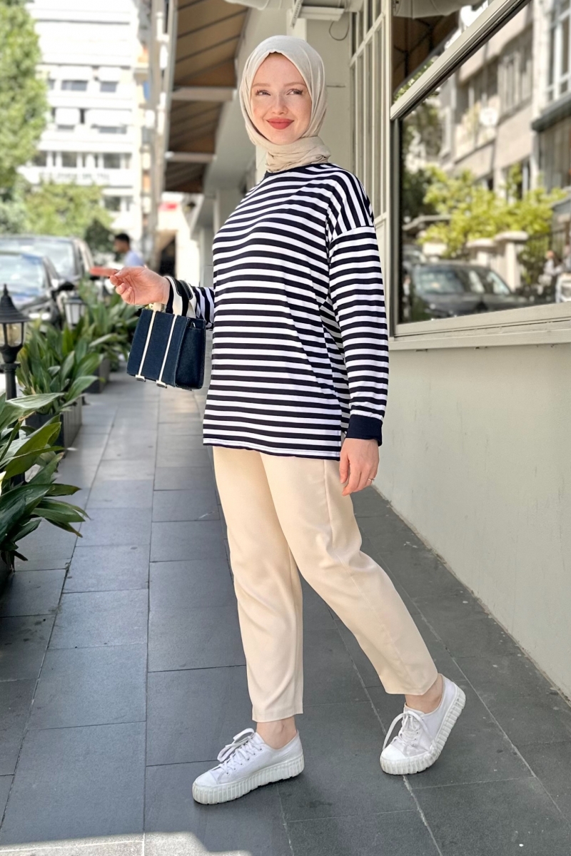 Dalton Navy Blue Striped Tunic 