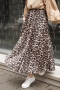 Limay Leopard Pattern Camel Skirt 