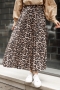 Limay Leopard Pattern Camel Skirt 