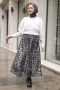 Limay Leopard Pattern Gray Skirt