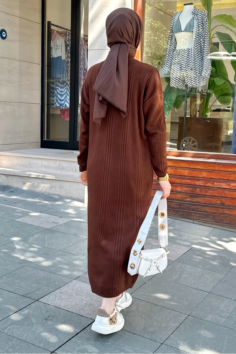 Mave Brown Knitwear Dress 