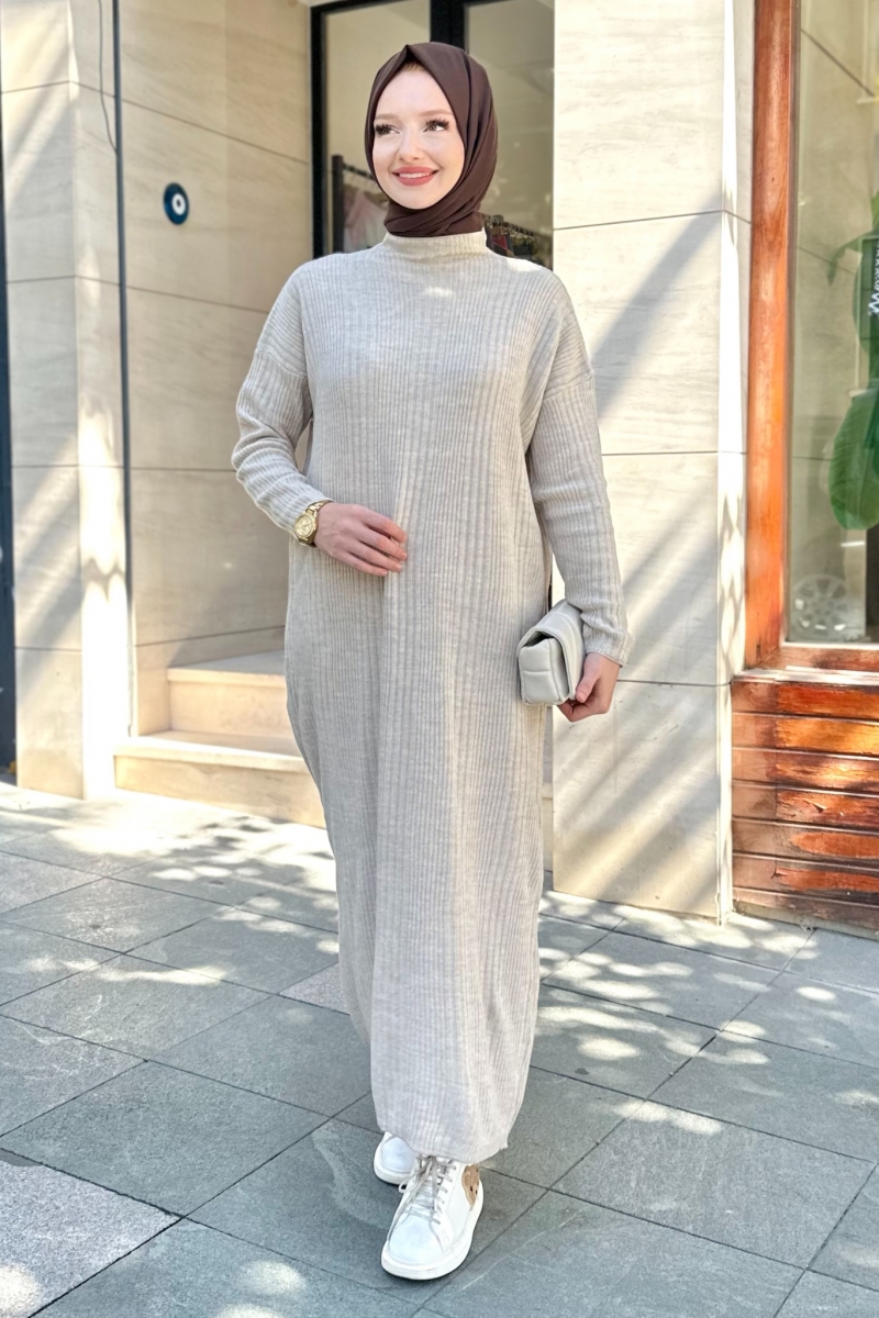 Mave Beige Knitwear Dress