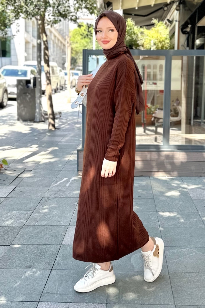 Mave Brown Knitwear Dress 