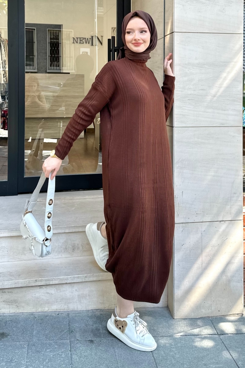 Mave Brown Knitwear Dress 