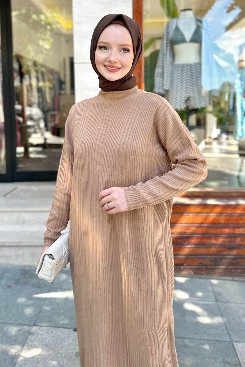 Mave Camel Knitwear Dress 