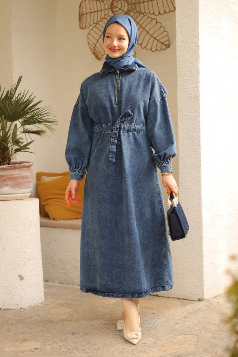 Minna Dark Blue Denim Dress