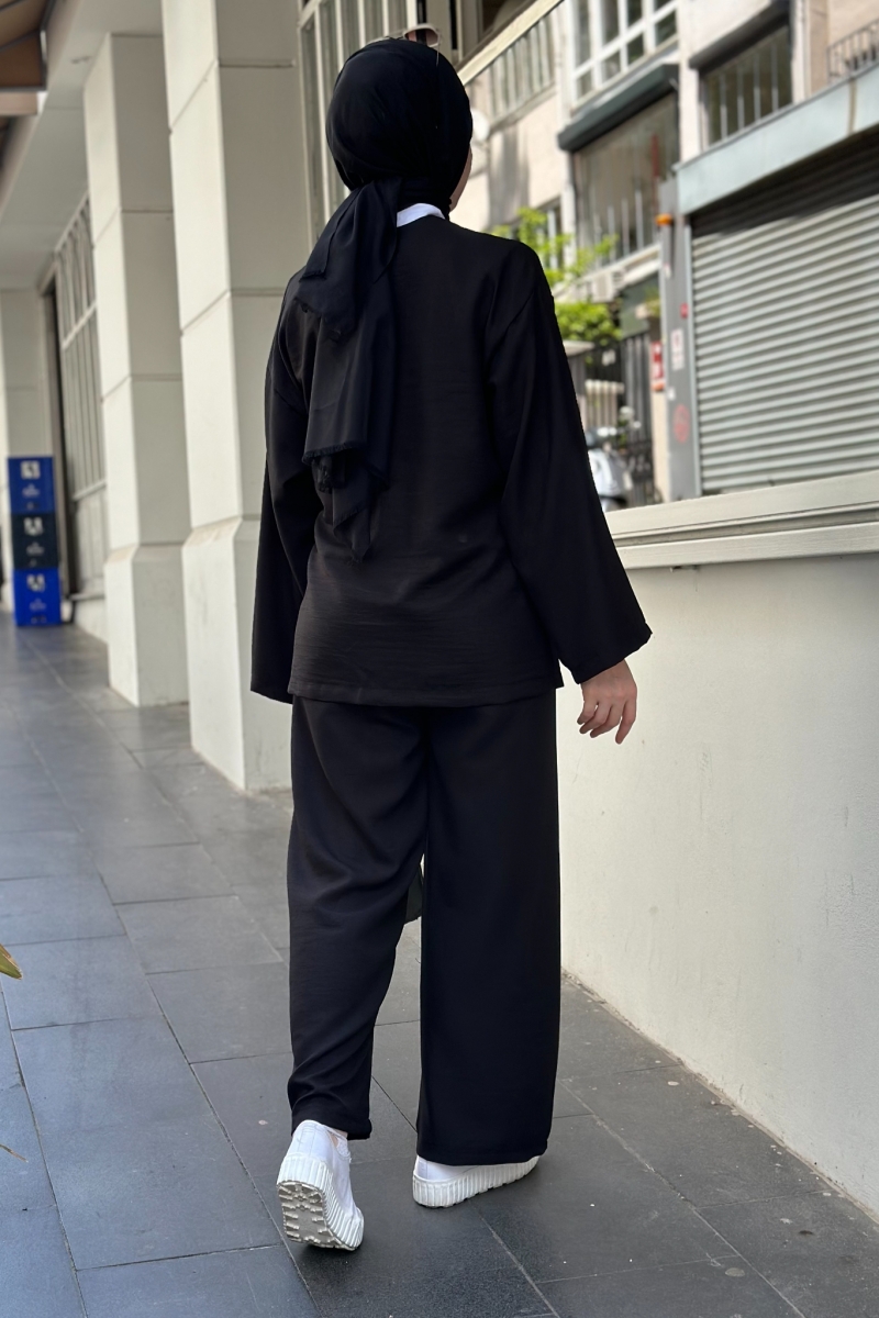 Mony Black Linen Suit