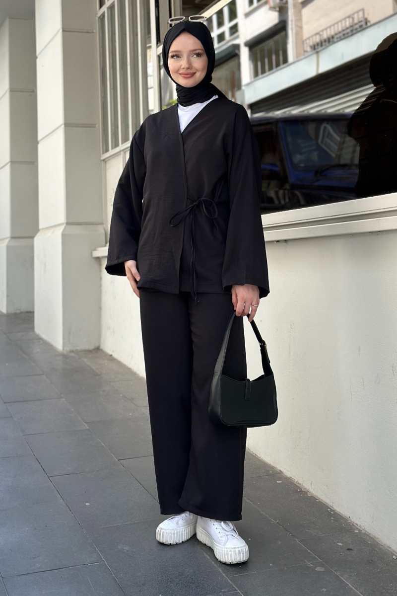 Mony Black Linen Suit