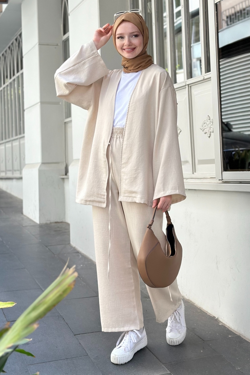 Mony Beige Linen Suit